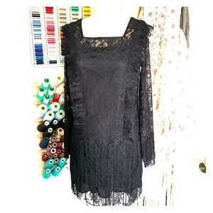 JustFab 20s Vintage Retro Flapper Style Lace Dress